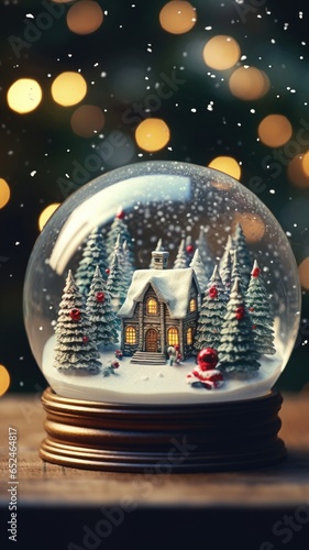 A snow globe with a miniature house inside © pham