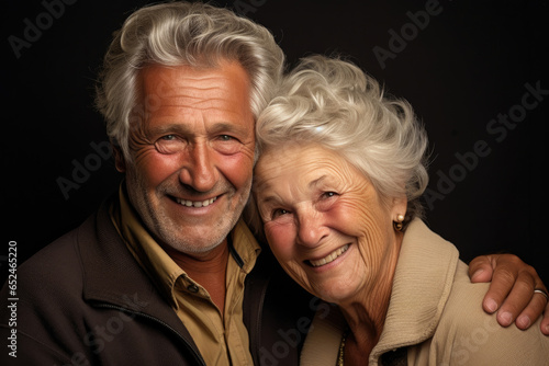 Happy senior man and senior woman closeup