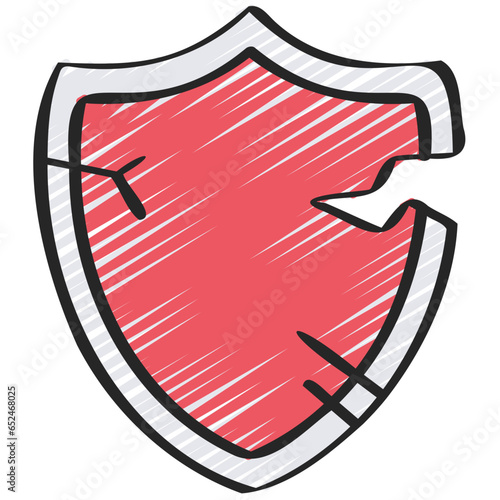 Broken Secure Shield Icon