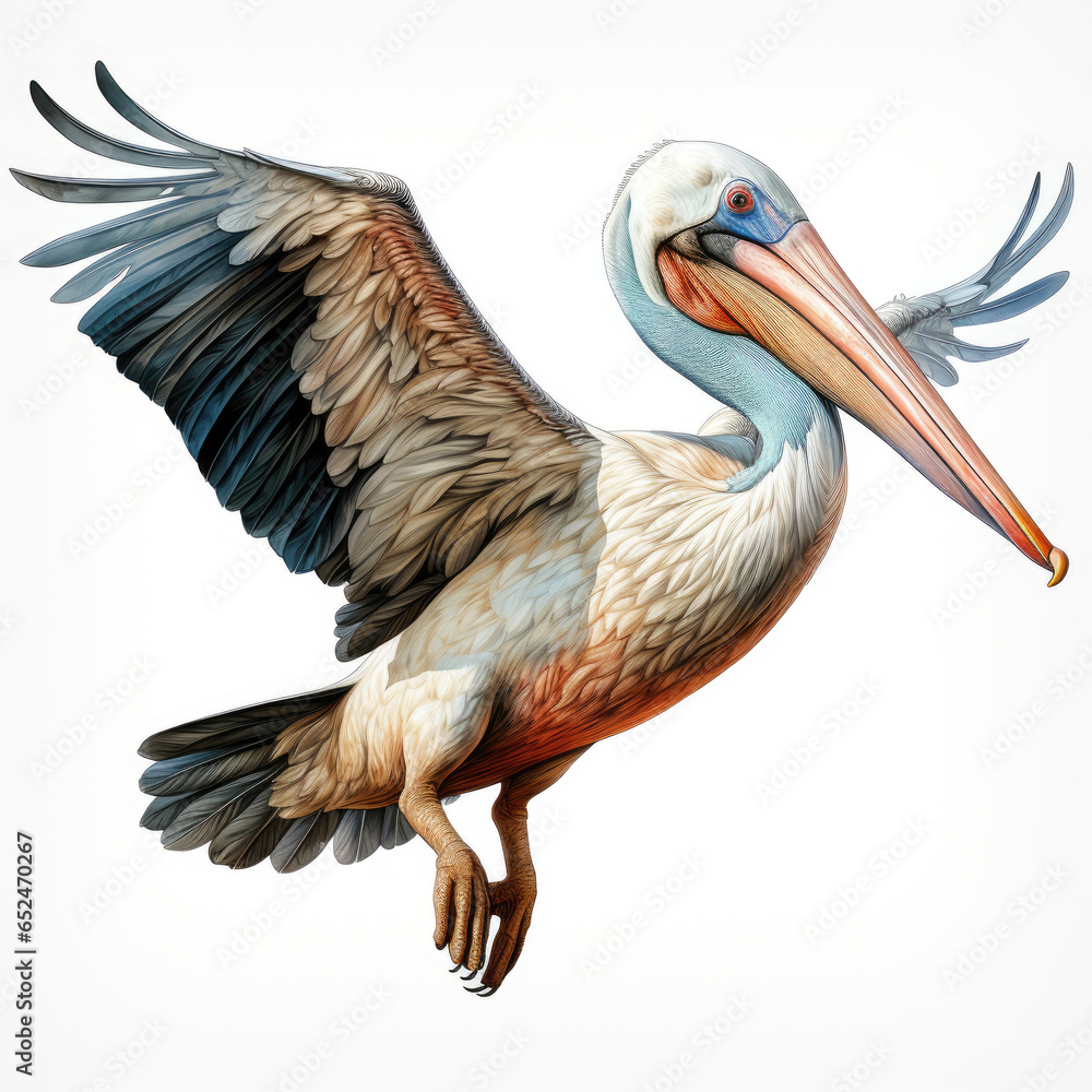 watercolor Pelican clipart, Generative Ai watercolor Pelican clipart, Generative Ai