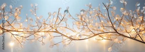 A illuminated branch with glowing lights © pham