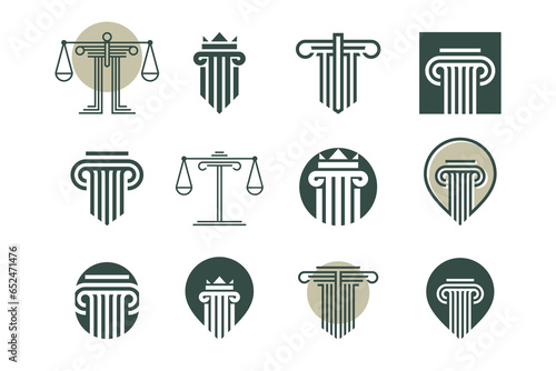 Law firm logo design vector collection with creative element concept