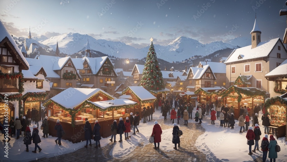 A beautiful city decorating for a Christmas Holidays A beautiful city decorating for a Christmas Holidays
