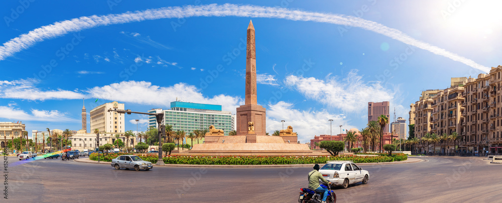 Ramses II obelisk installed in Tahrir Square in Cairo, Egypt