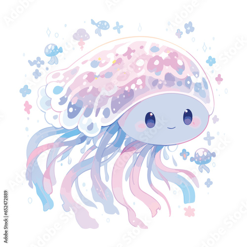 cute jellyfish cartoon character