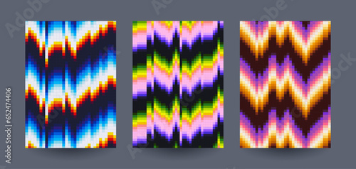 Creative posters set with abstarct gradient pattern. Vector illustration.