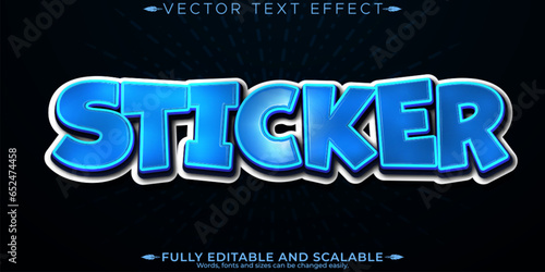 Sticker text effect, editable cool modern font style