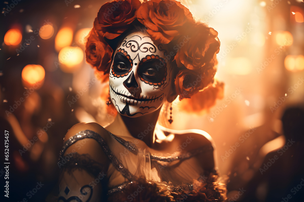 Święto Pamięci: Znaczenie Celebracji Dia de los Muertos w Meksyku, Stworzone przez Sztuczną Inteligencję - obrazy, fototapety, plakaty 