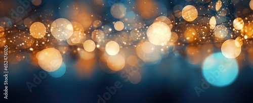 A vibrant blue and gold abstract background with a blurred effect