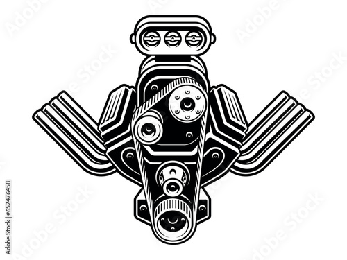 Hot rod engine vector illustration