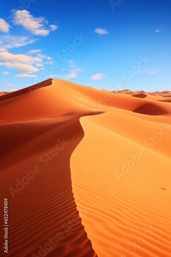 Mysterious desert landscape with sand dunes