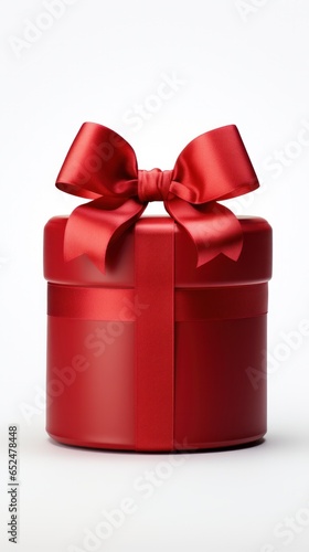 Red gift box with a ribbon and bow
