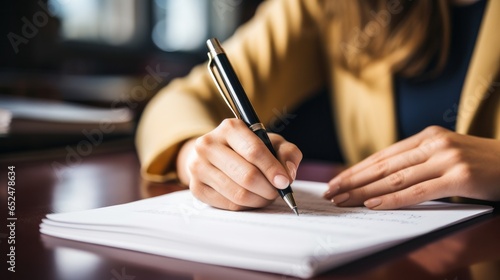 Close-up of student taking handwritten notes