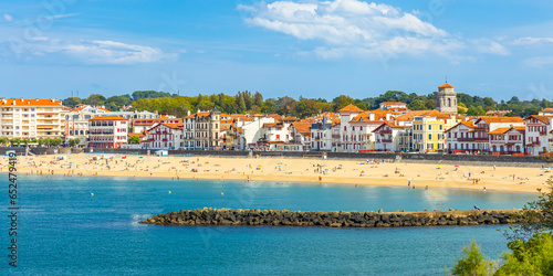 Scenic view on the Grande Plage beach of Saint-Jean-de-Luz, France photo