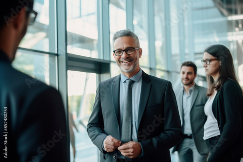 Successful mature businessman looking at camera with confidence photo