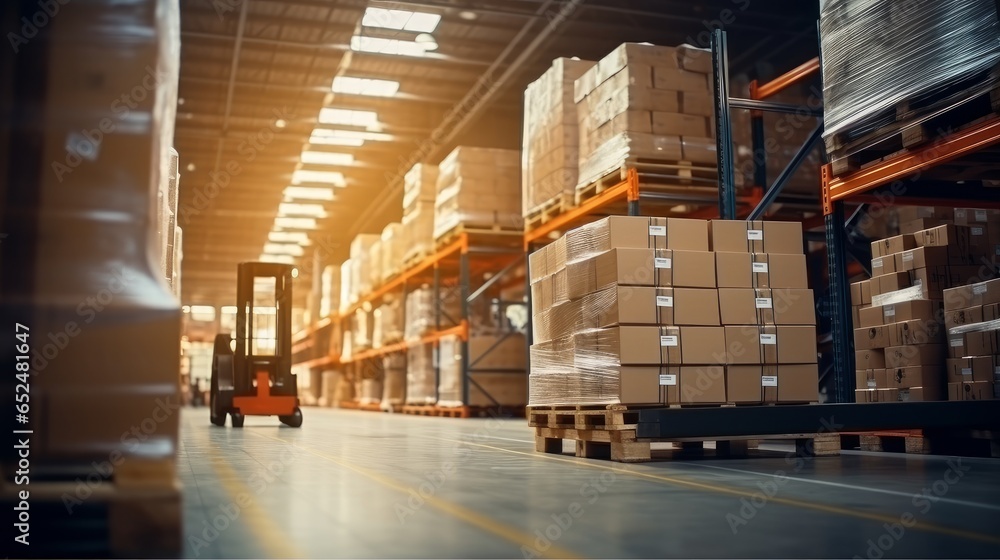 Retail warehouse full of shelves with goods in carton box Retail warehouse full of shelves with goods in carton box