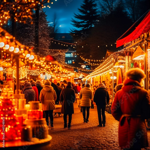 Winter Wonderland: Get Lost in the Enchanting Glow of a Snowy Christmas Market!