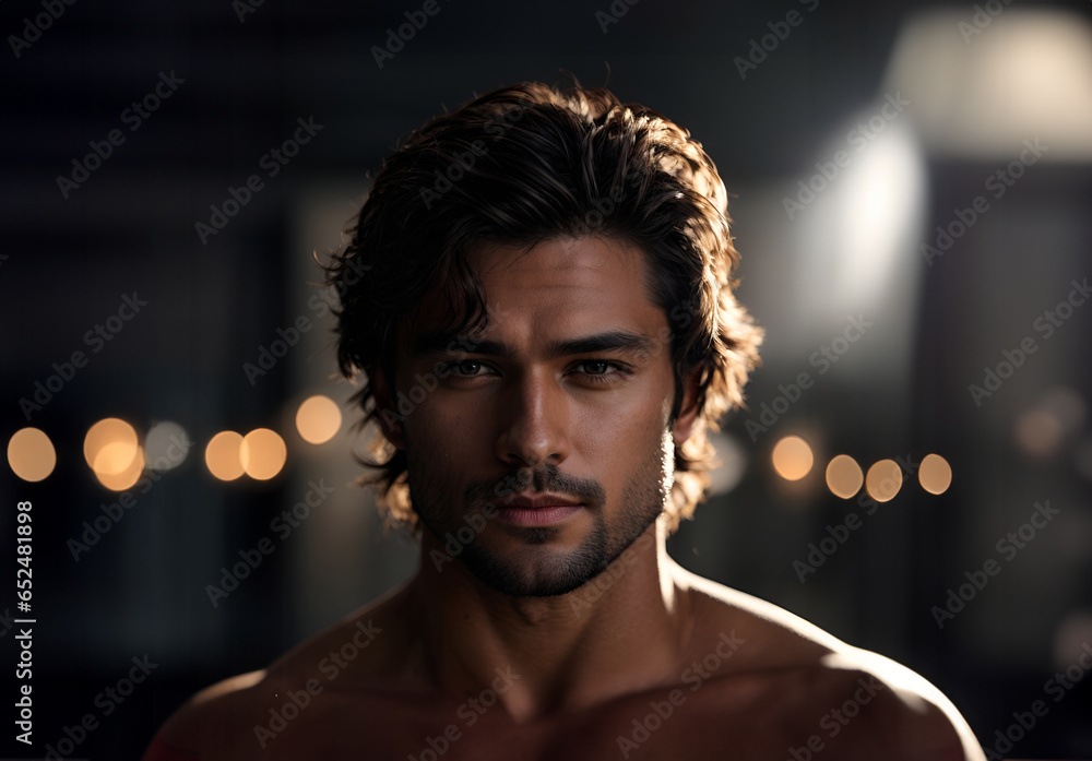 Portrait of a handsome muscular man shirtless Portrait of a handsome muscular man shirtless