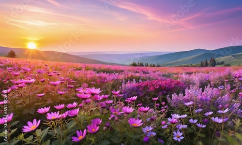 beautiful colorful meadow of wild flowers floral background