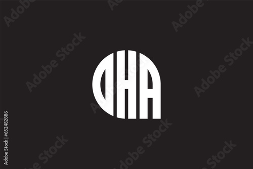 DHA logo monogram isolated on circle element design template