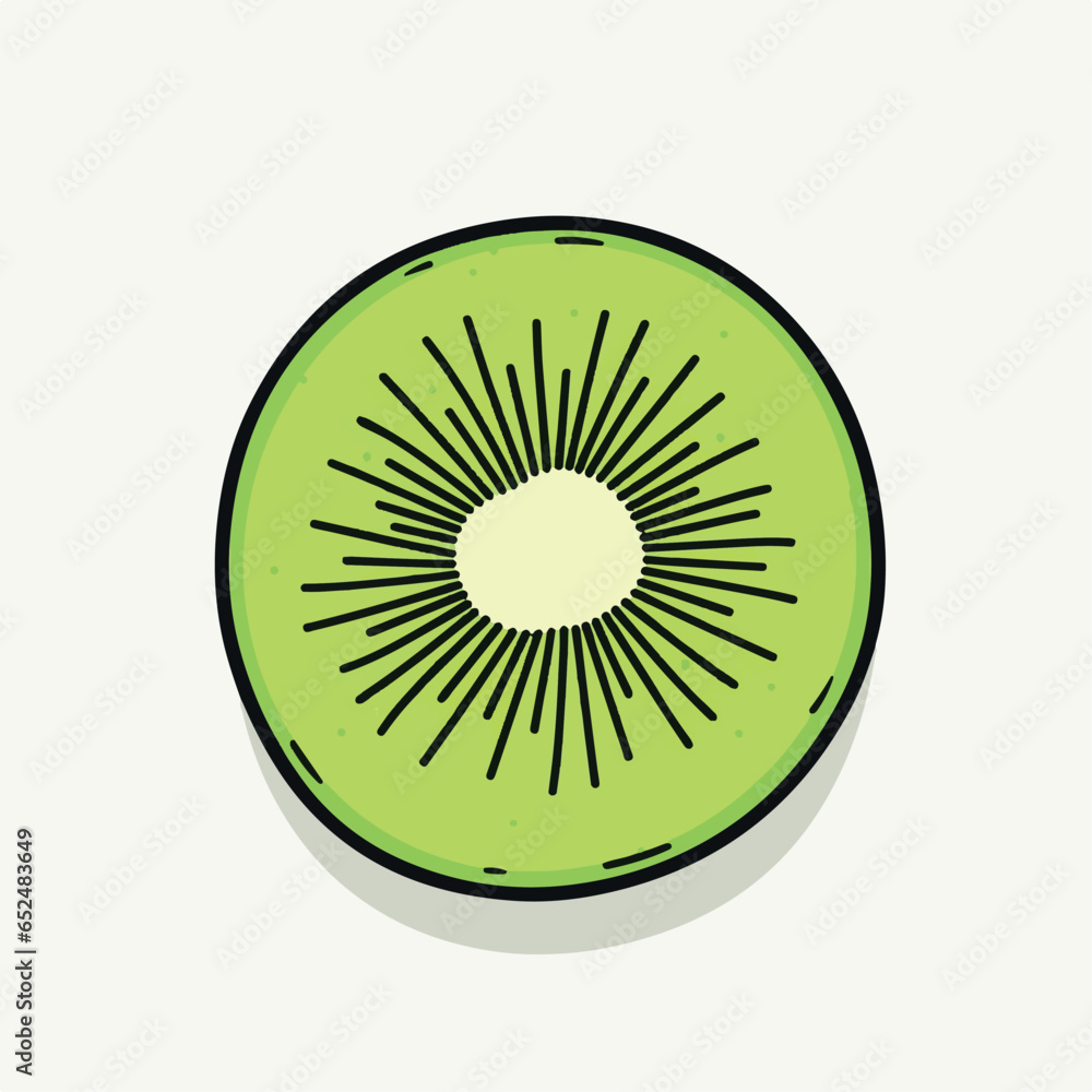 Kiwi in cartoon, doodle style. 2d vector illustration in logo, icon style. AI Generative