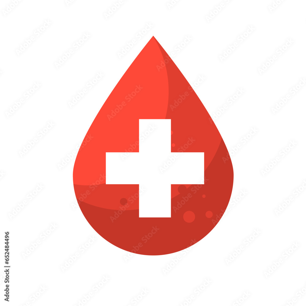 first aid icon, drop of blod and white cross first aid icon, drop of blod and white cross
