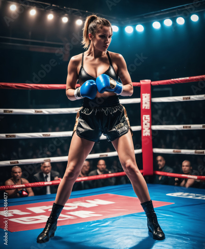 a woman in a boxing ring 