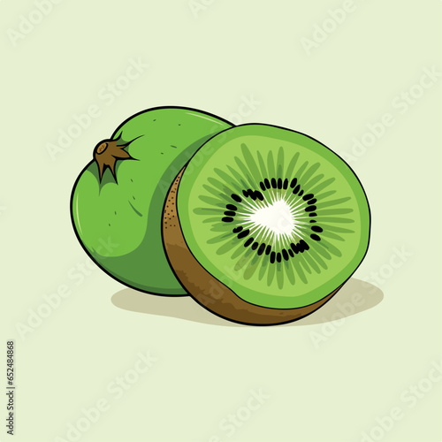 Kiwi in cartoon, doodle style. 2d vector illustration in logo, icon style. AI Generative