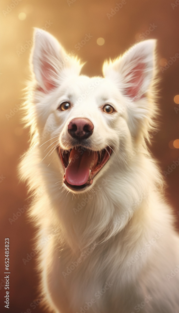 white dog portrait