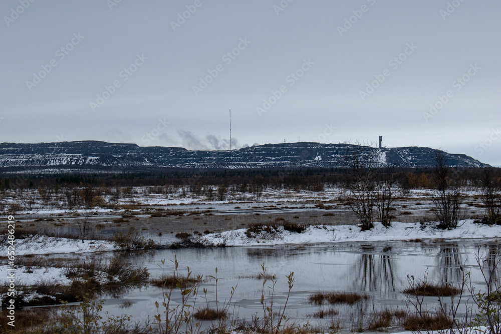 A gravel road in Kiruna, Swedish Lapland next to the Airport. A gravel road in Kiruna, Swedish Lapland next to the Airport.