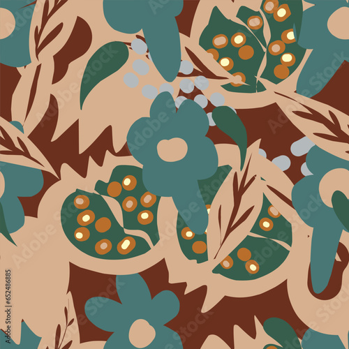 Stylized garnet, flat. Cartoon style. Vector seamless pattern.
