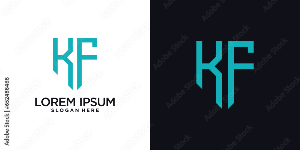 Fototapeta premium Monogram logo design initial letter k combined with shield element and creative concept