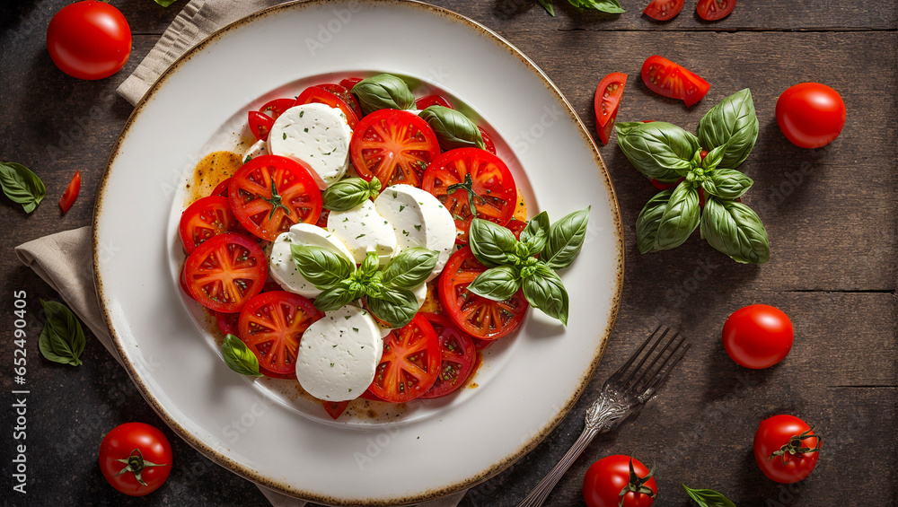 Caprese salad on old background Caprese salad on old background