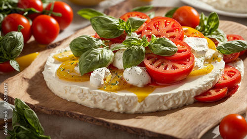 Caprese salad on old background