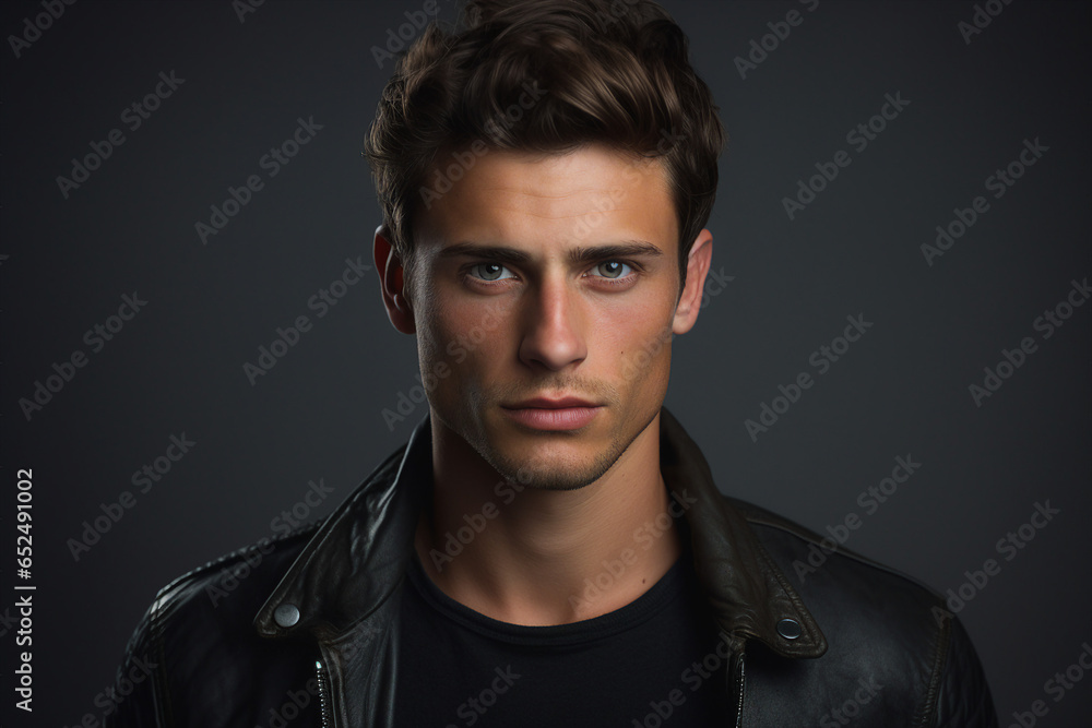 Generative ai close up photo of handsome model man pop star with perfect hairstyle using new nodern gel balm Generative ai close up photo of handsome model man pop star with perfect hairstyle using new nodern gel balm