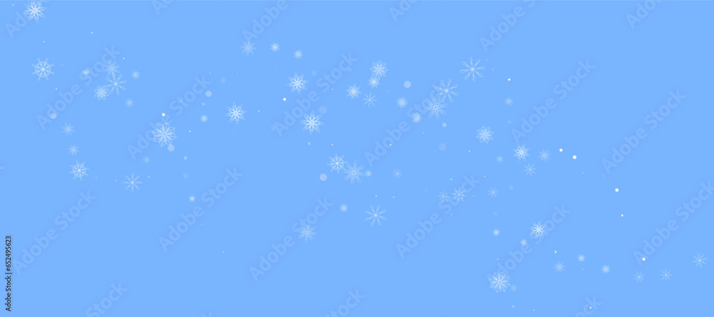 Christmas background. White delicate snowflakes on a blue background. New Year's holiday design Christmas background. White delicate snowflakes on a blue background. New Year's holiday design