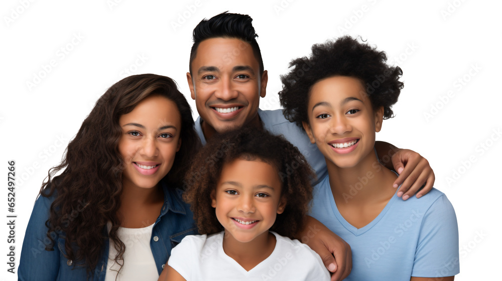 family with different ethnicalls wearing white shirts smiling standing isolated against transparent background family with different ethnicalls wearing white shirts smiling standing isolated against transparent background