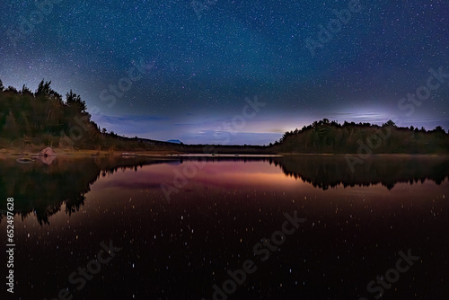 Stars over lake in Maine