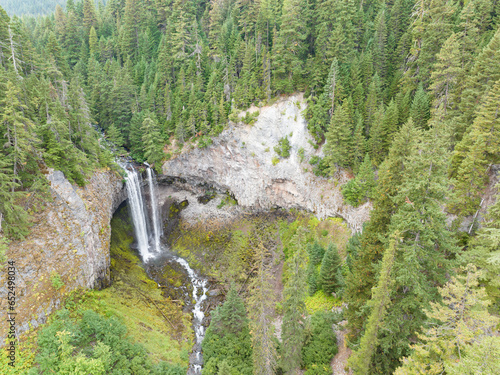 Found on the eastern slope of Mt. Hood, Oregon, the impressive Tamawanas Falls drops over 150 feet into a gorgeous forest. Not far from Portland, this is one of Oregon's most splendid waterfalls.   photo