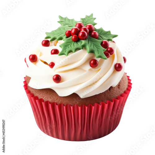 Christmas Cupcake Isolated ...