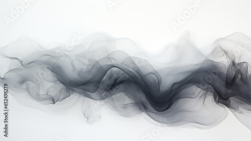 Realistic Smoke. 3D Render. Black and White Background