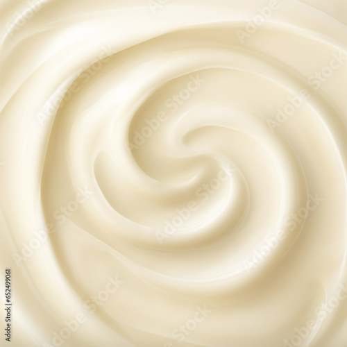 Close up of  a mayonnaise cream swirl. 3d render.