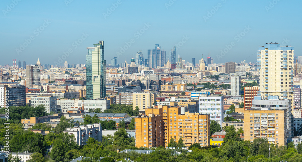 The city of Moscow from a bird's-eye view