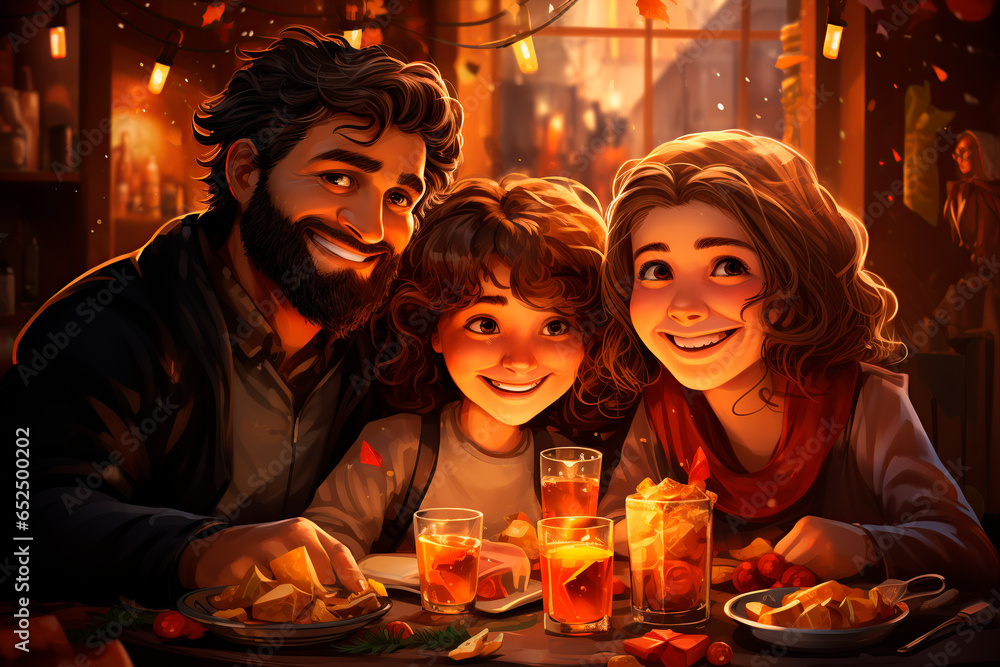 Latin family sitting together at the table eating Latin family sitting together at the table eating