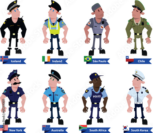 police officer uniform from different countries