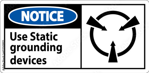Notice Sign Use Static Grounding Devices