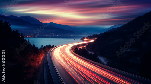road in night mountains, travel photo © Aram