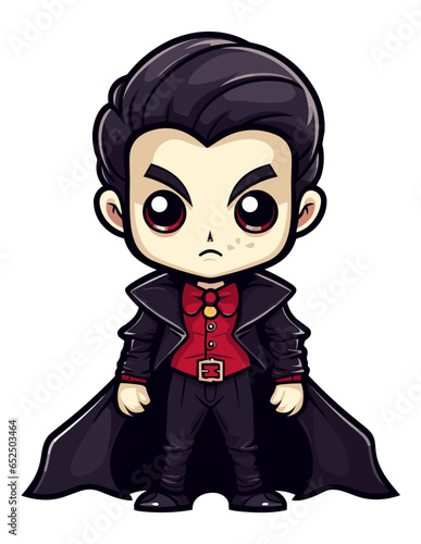 chibi style cute halloween vampire vector illustration on transparent background