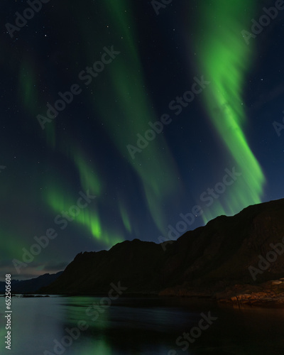 Northern lights in Ballstad (Lofoten, Norway) © tobiography