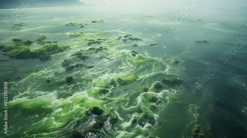 green algae in water.